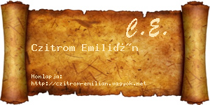 Czitrom Emilián névjegykártya